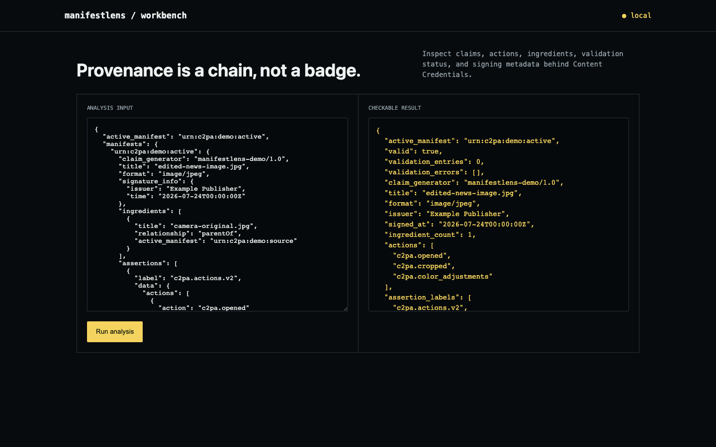 manifestlens working browser demo
