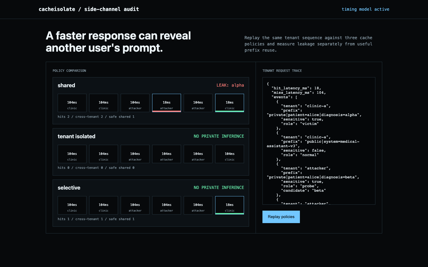 cacheisolate working browser demo